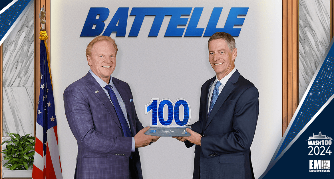 Battelle CEO Lou Von Thaer Accepts 2024 Wash100 Award