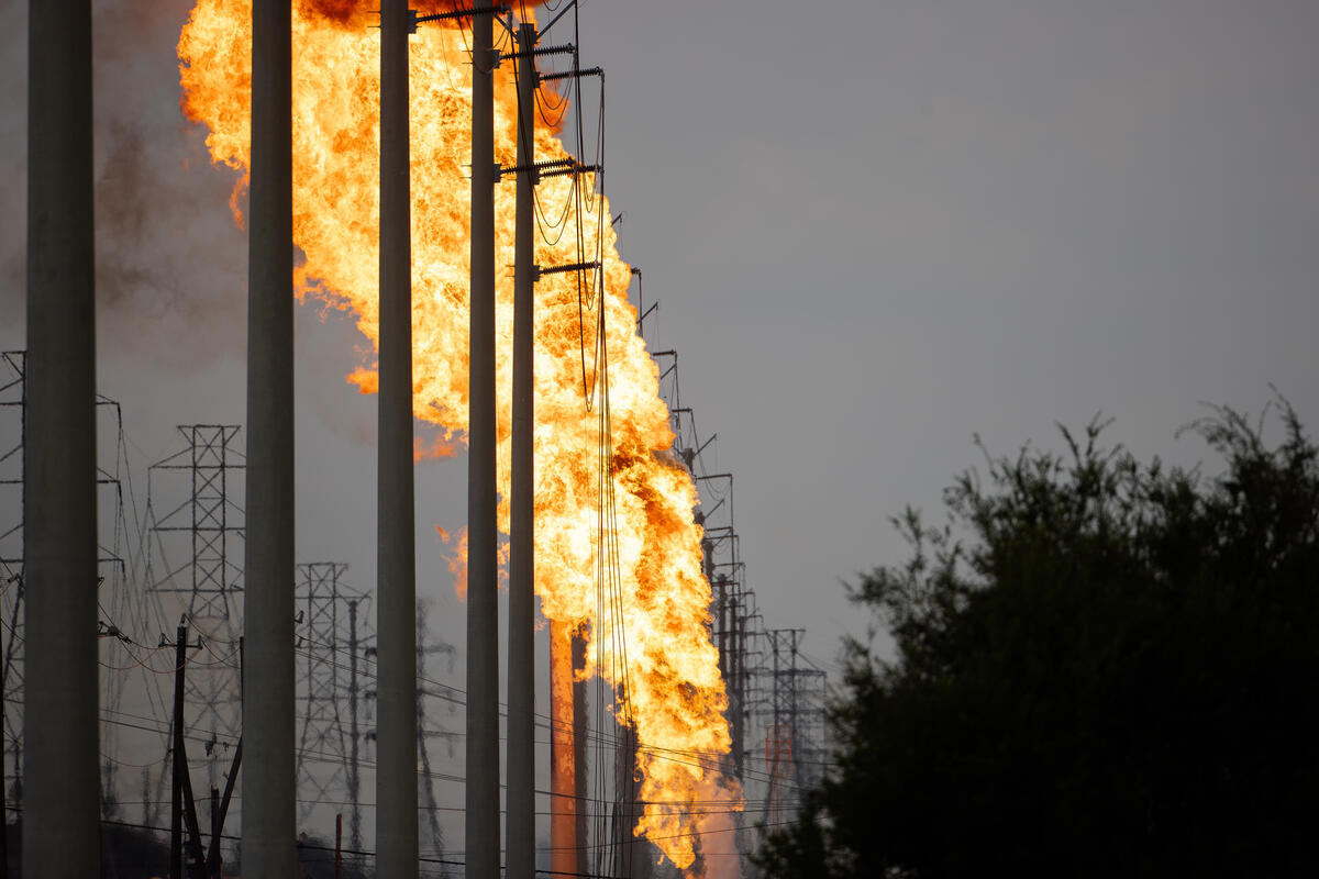 Energy Transfer LNG Pipeline Explosion in Texas. © Reginald Mathalone / Greenpeace