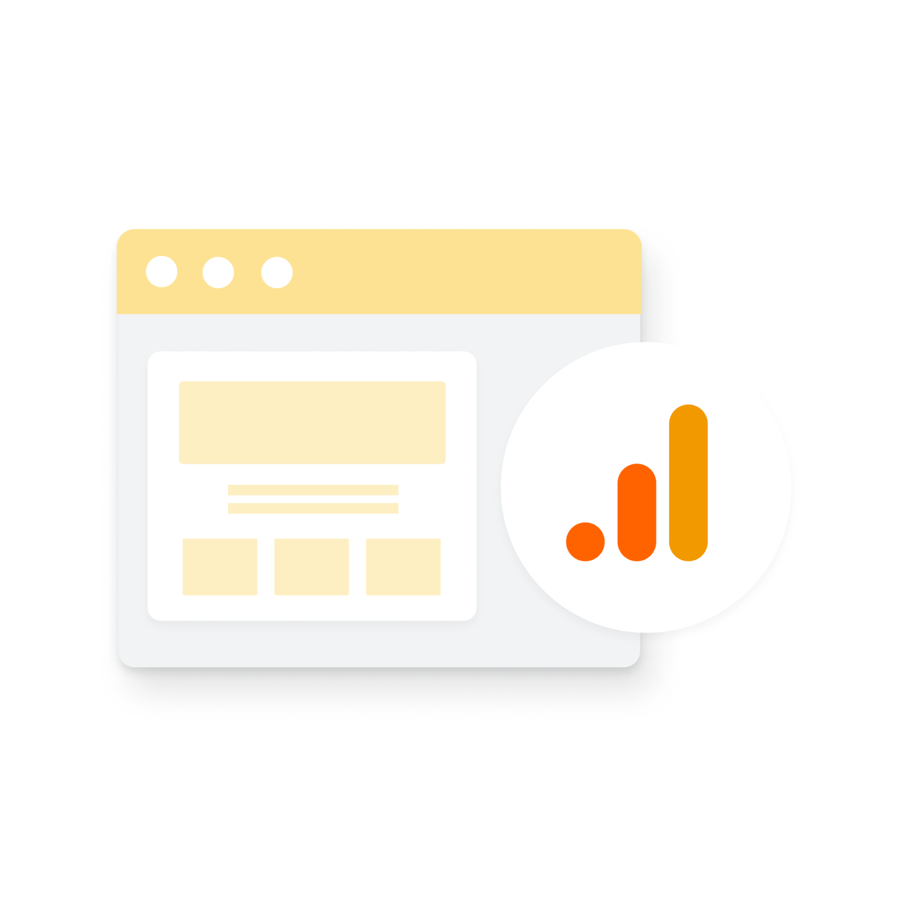 A web page next to a bar graph displaying its performance.