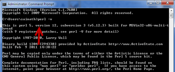 PERL installation on Windows