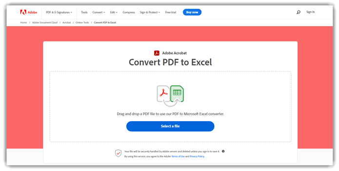 Adobe PDF to Excel Convertor