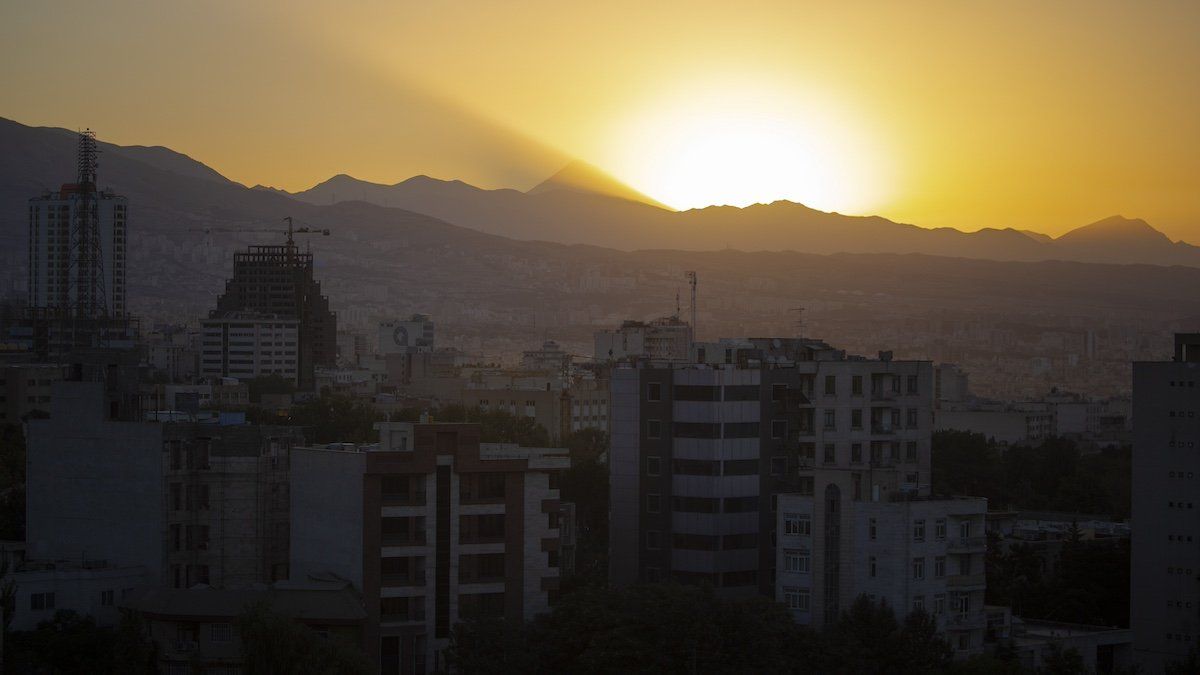 ​A view is being seen of the northeast of Tehran at sunrise on August 17, 2012. 