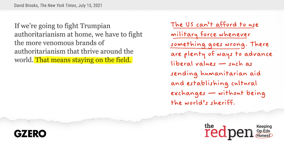 If we're going to fight Trumpian authoritarianism at home, we have to fight the more venomous brands of authoritarianism that thrive around the world."