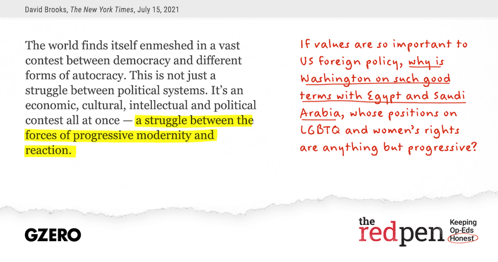 "It's an economic, cultural, intellectual and political contest all at once - a struggle between the forces of progressive modernity and reaction."