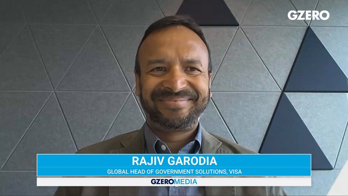 Rajiv Garodia, global head of government solutions for Visa in a livestream program, Digital Nations: Harnessing technology for economic growth | images of the event speakers