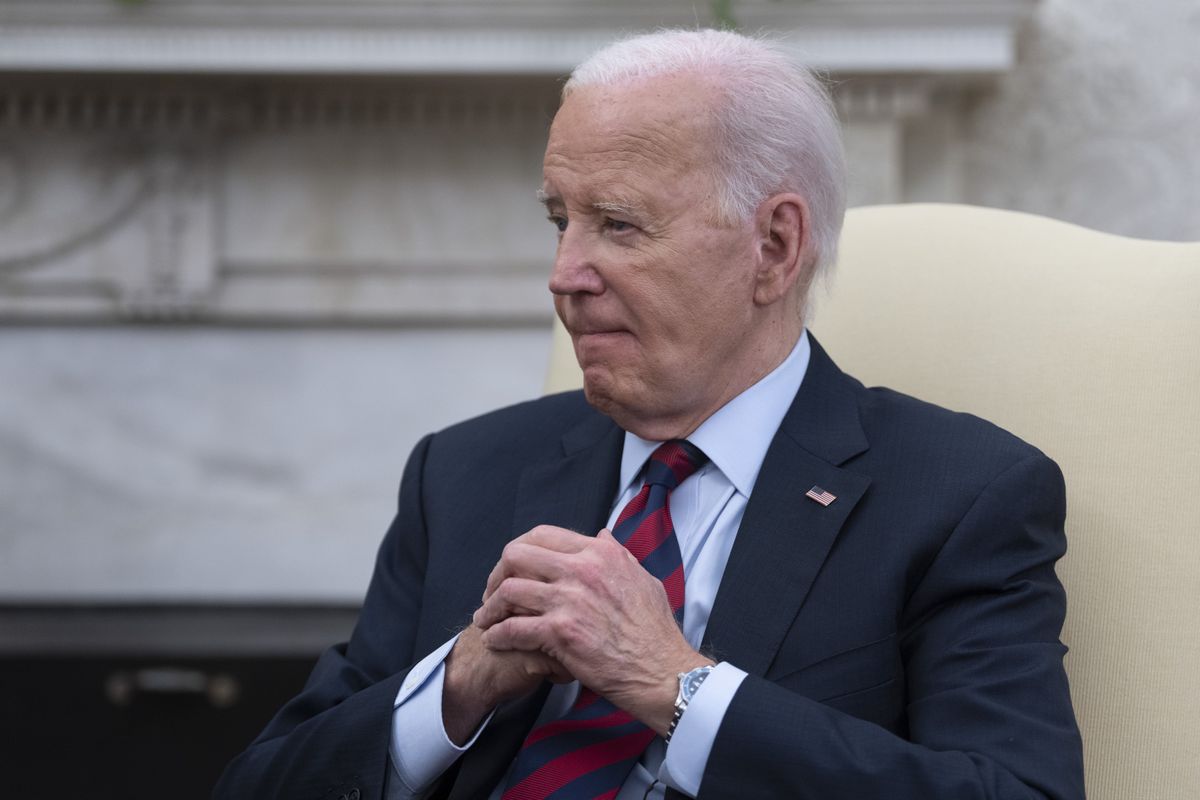 ​United States President Joe Biden hosts a bilateral meeting with Secretary General Jens Stoltenberg of NATO at the White House. Featuring: President Joe Biden Where: Washington, District Of Columbia, United States.