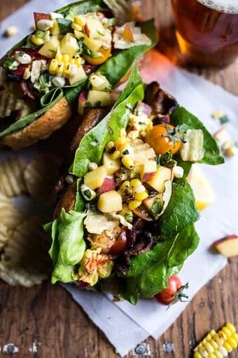 BLT and Potato Chip Lobster Rolls with Peach Salsa | halfbakedharvest.com @hbharvest