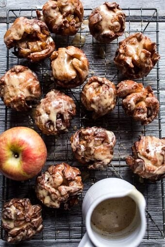 Maple Glazed Apple Fritters | halfbakedharvest.com @hbharvest