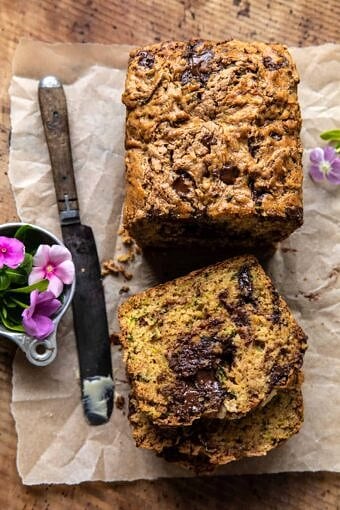 Chocolate Chunk Almond Butter Zucchini Bread | halfbakedharvest.com