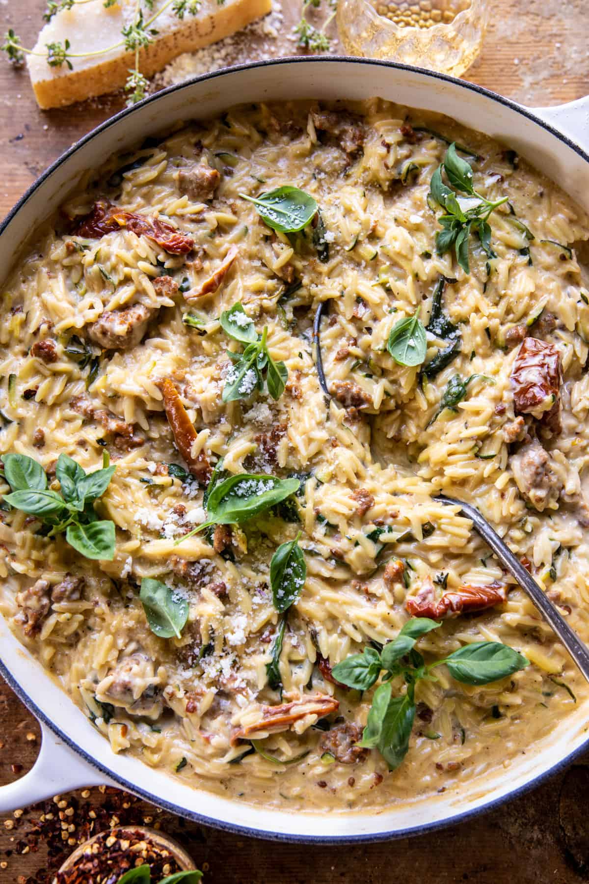 One Pot Creamy Sun-Dried Tomato Orzo | halfbakedharvest.com