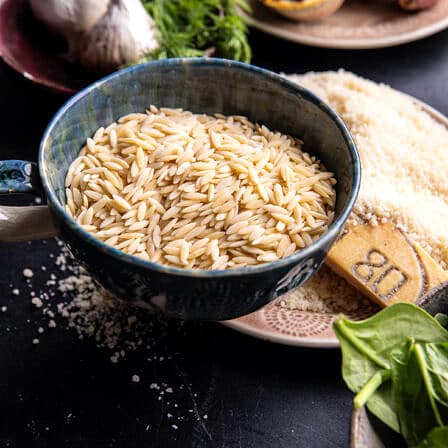 Baked Lemon Rosemary Chicken Meatballs and Creamy Orzo | halfbakedharvest.com