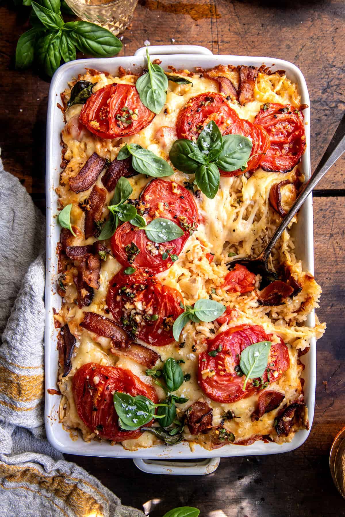 Tomato Cheddar Chicken and Rice Bake | halfbakedharvest.com