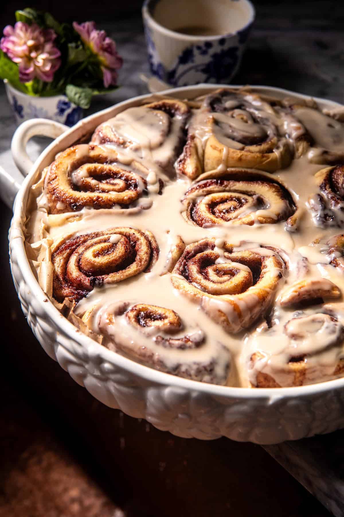 Blueberry Cinnamon Rolls with Maple Icing | halfbakedharvest.com