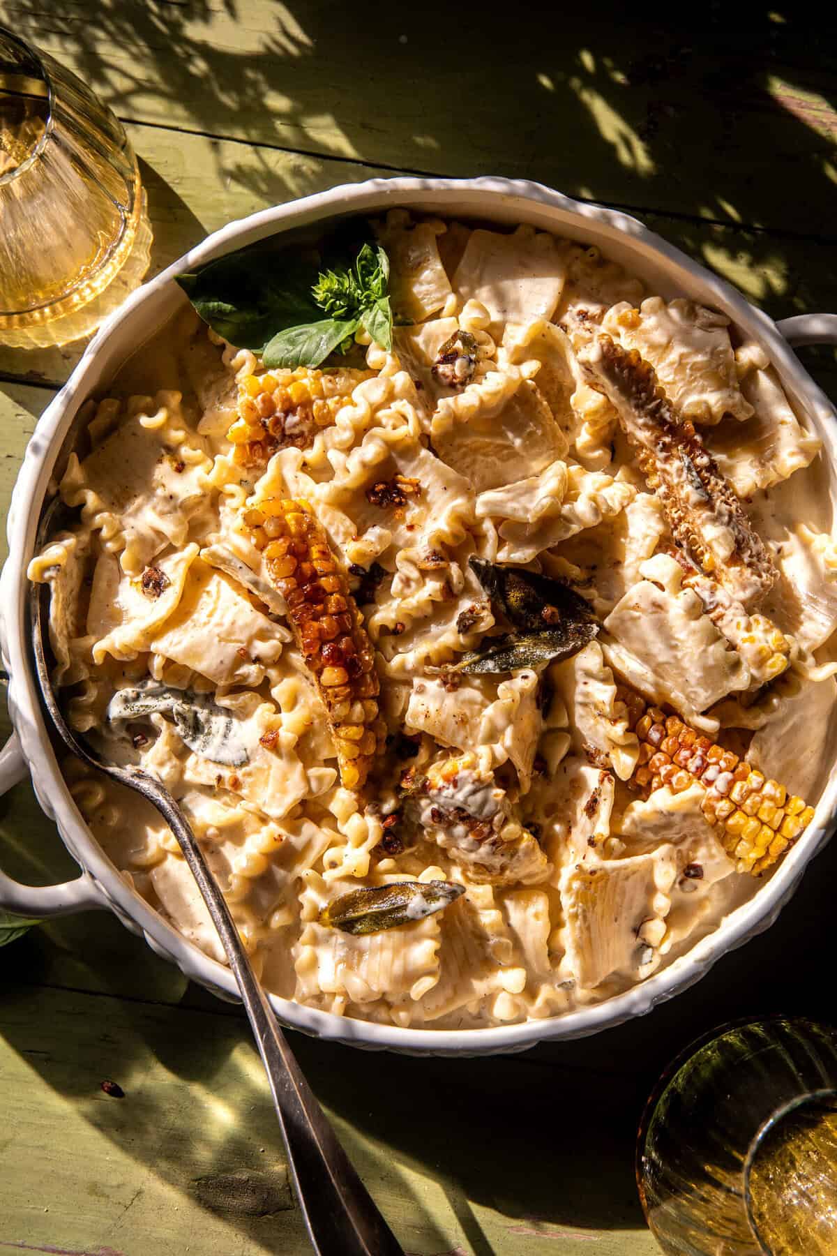 Sage Brown Butter Corn Pasta Alfredo | halfbakedharvest.com