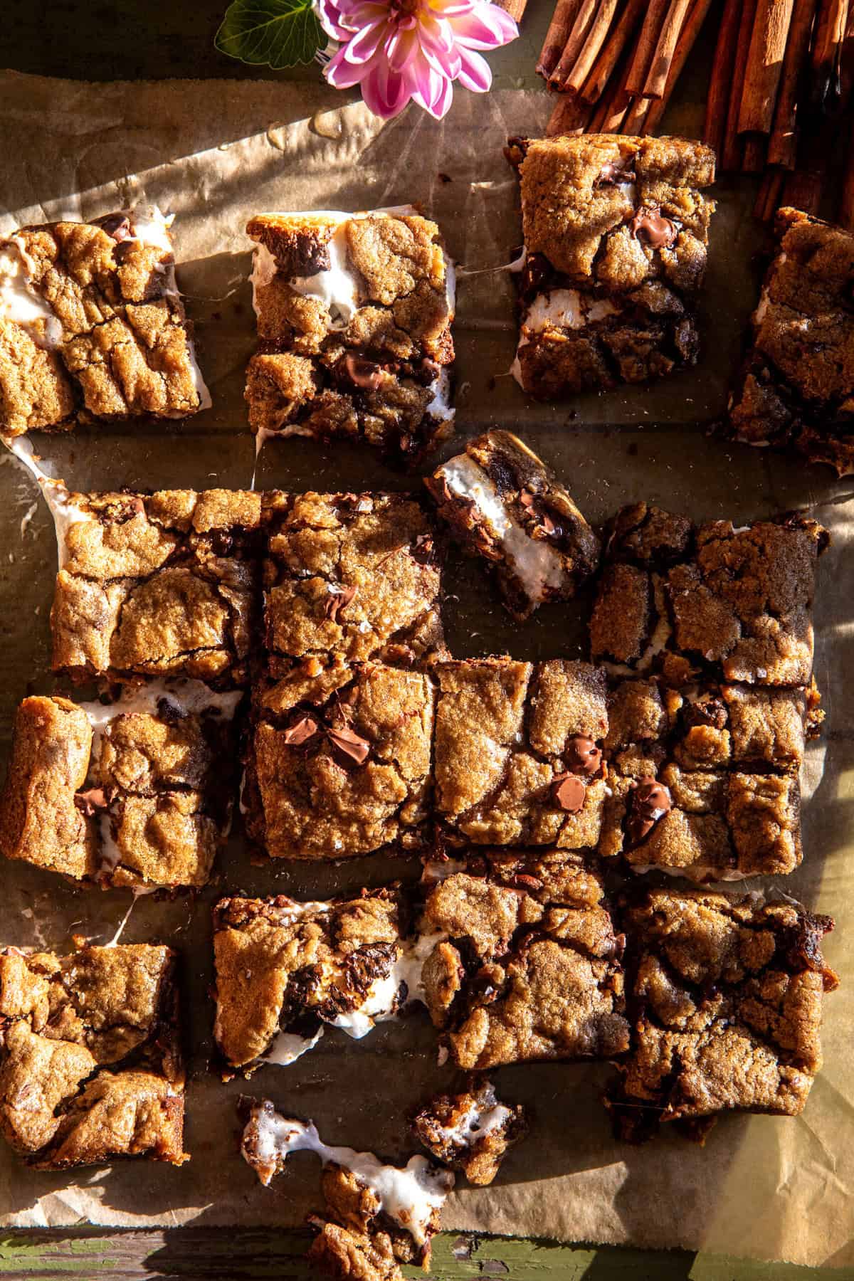 Toasted Marshmallow Brown Sugar Cookie Bars | halfbakedharvest.com