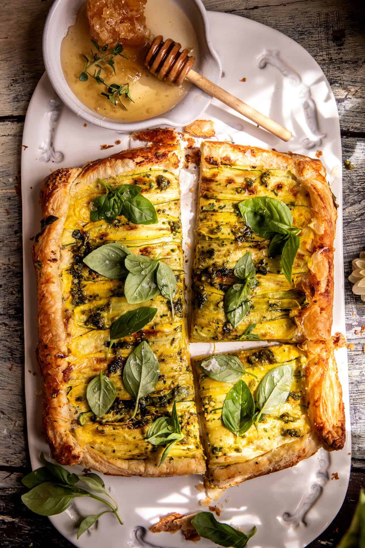 Zucchini Ricotta Pesto Tart | halfbakedharvest.com