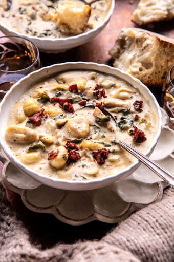 Creamy Spicy Chicken Gnocchi Soup | halfbakedharvest.com