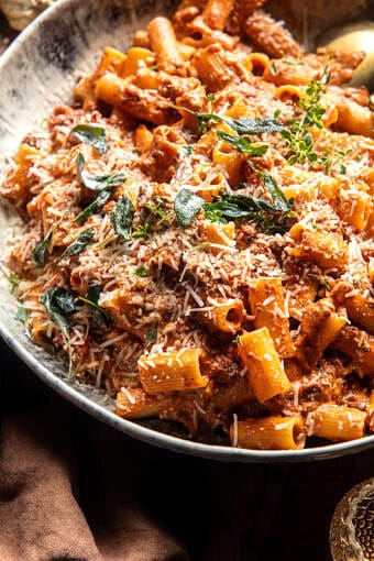 Pot Roast Sunday Sauce with Rigatoni | halfbakedharvest.com