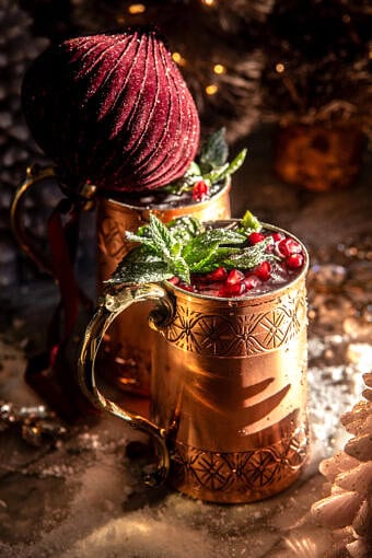 Spicy Ginger Pomegranate Moscow Mule | halfbakedharvest.com