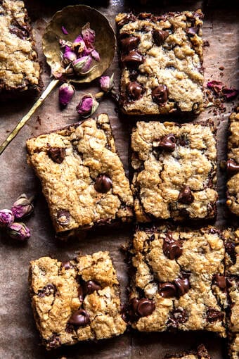 Brown Butter Oatmeal Chocolate Chip Cookie Bars | halfbakedharvest.com