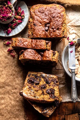 Chocolate Chunk Greek Yogurt Banana Bread | halfbakedharvest.com