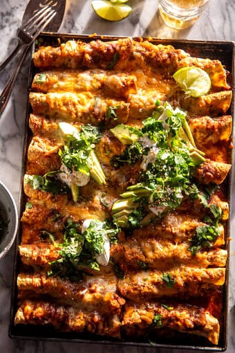 Crispy Black Bean Sweet Potato Enchiladas | halfbakedharvest.com