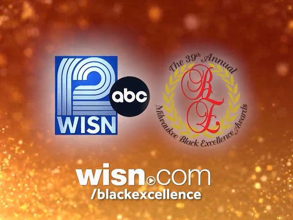 WISN logo and 39th Annual Milwaukee Black Excellence Awards logo with 