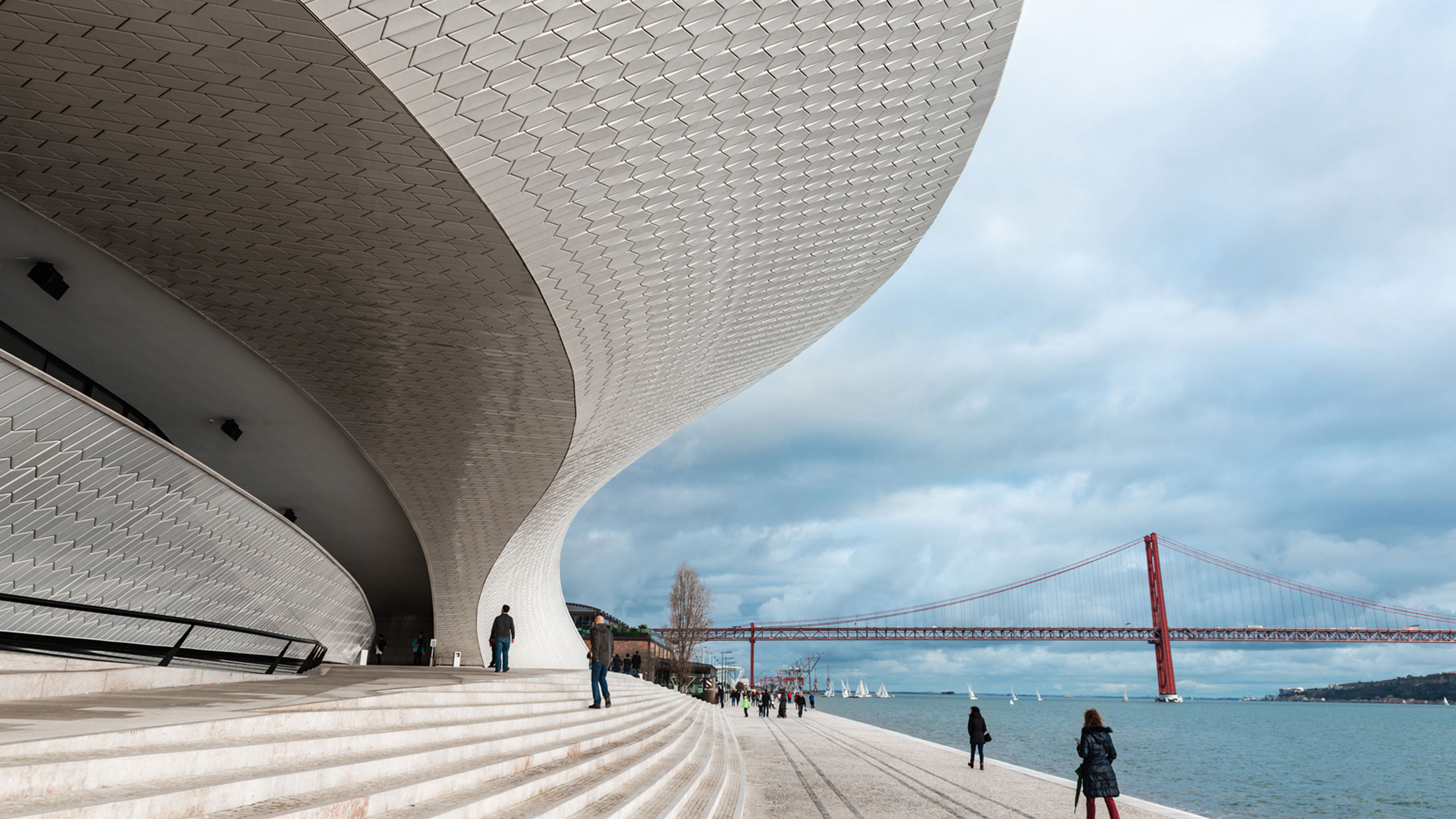 Exterior of the MAAT Museum in Lisbon, Portugal