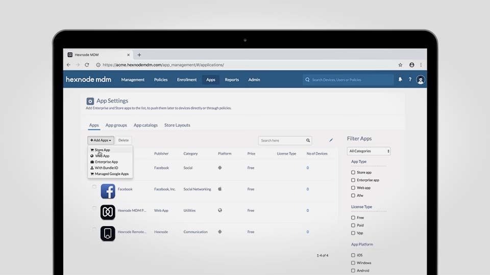 iOS app management with Hexnode UEM
