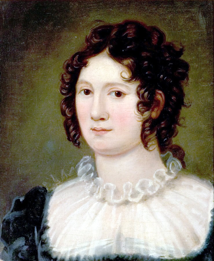 Claire Clairmont, Mary's step-sister and mistress of Lord Byron (portrait by Amelia Curran, 1819)