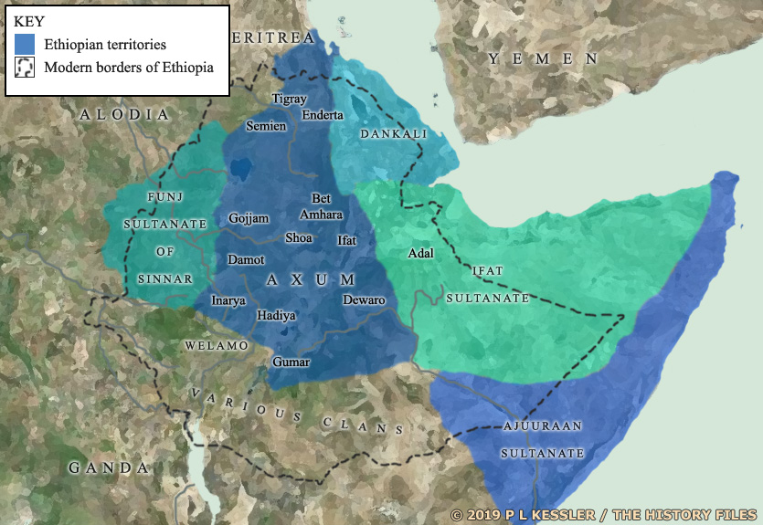 Map of Ethiopia AD 1300s-1600s