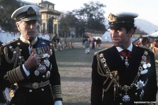 Lord Louis Mountbatten and Prince Charles