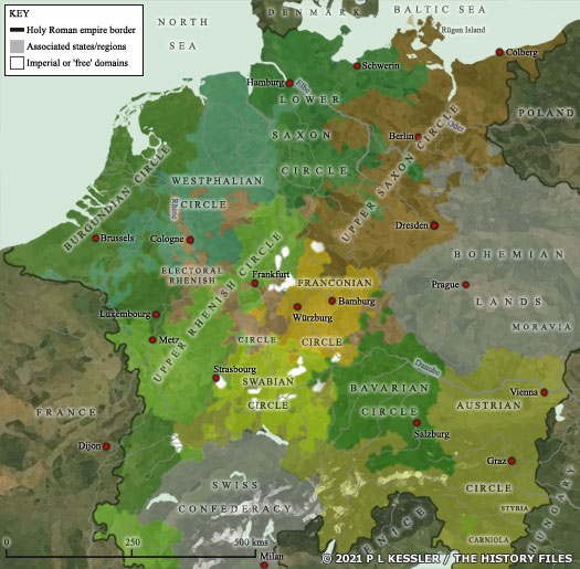 Map of German states AD 1560