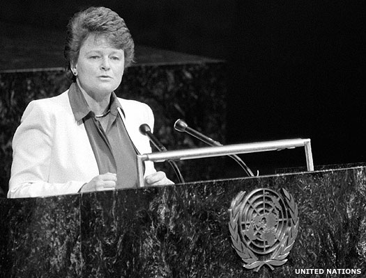 Norwegian Prime Minister Gro Harlem Brundtland