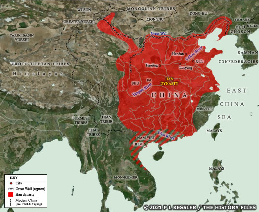 Map of Early Han (Western) China c.200 BC