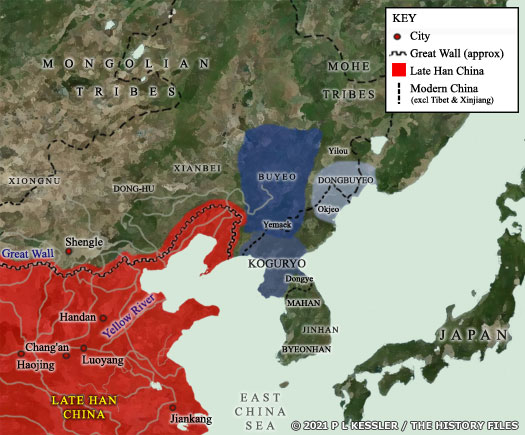 Map of East Asia c.100-37 BC