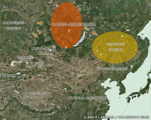 Map of East Asia and Siberia around 3500 BC