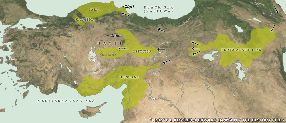 Map of proto-Anatolian migration 3000-2000 BC