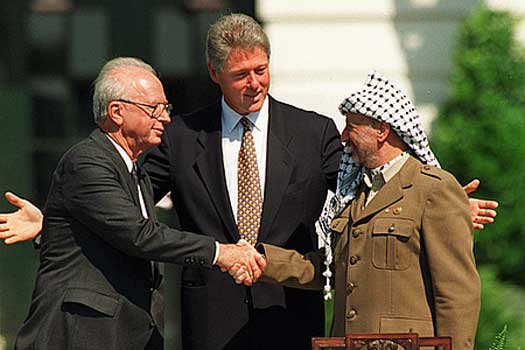 Yitzhak Rabin and Yasser Arafat