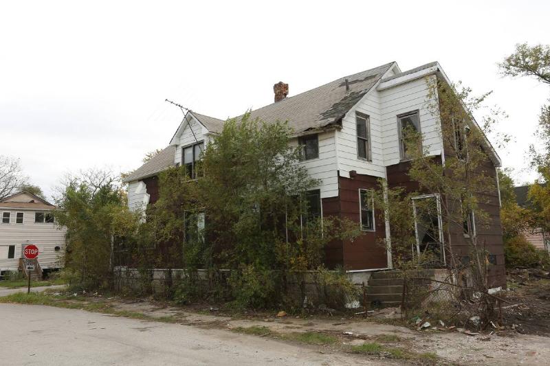 A home sits abandoned in the 2200 block of Massachusetts Street October 21, 2014 in Gary, Indiana.