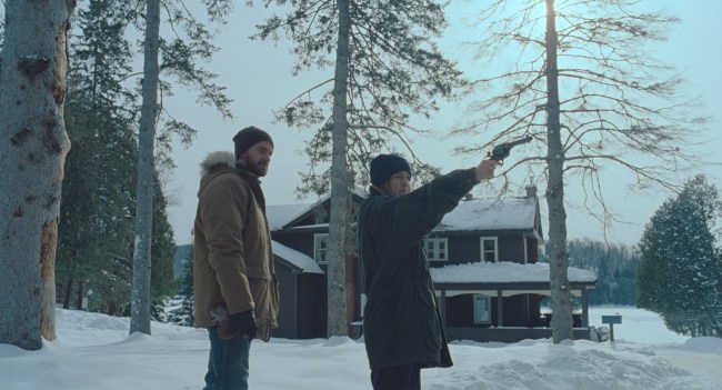 THE LODGE, from left: Richard Armitage, Riley Keough, 2019. © Neon / courtesy Everett Collection