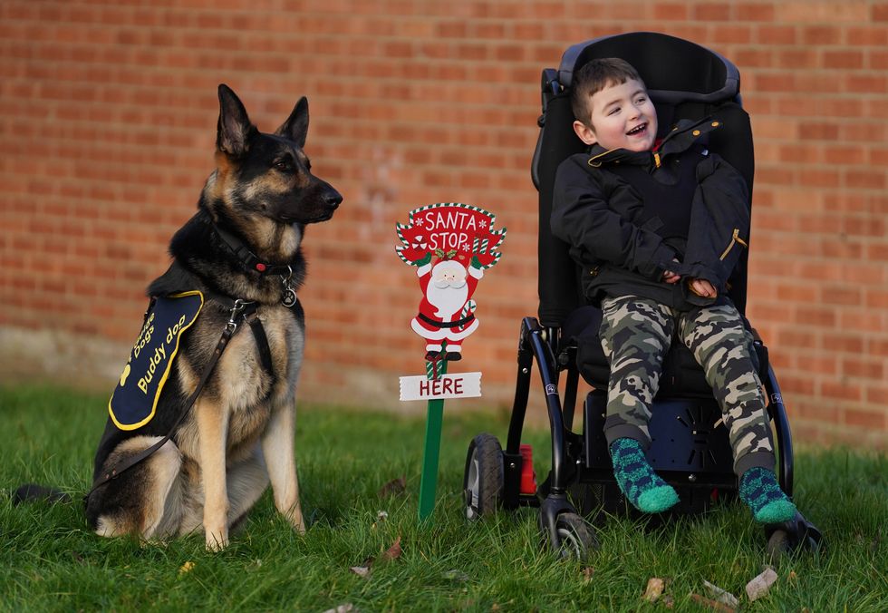 Disabled five-year-old ‘excited’ to spend first proper Christmas with buddy dog