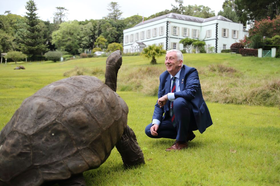 Animal-loving Commons Speaker meets 192-year-old tortoise on St Helena trip