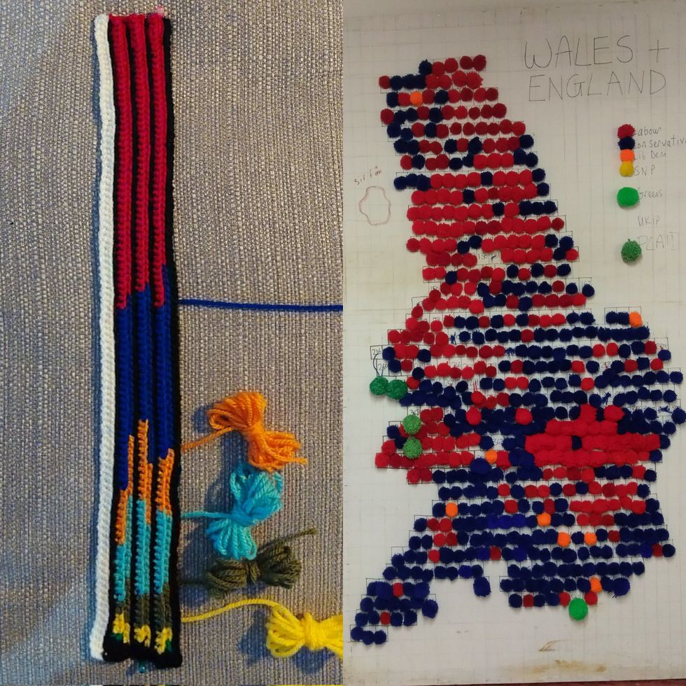 Pom poms and crocheted poll data: Public document election with arts and crafts