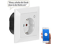 Luminea Home Control Smart Home, Unterputz Steckdose mit Schalter