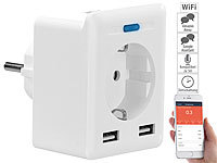 Luminea Home Control Elesion Home Assistant, USB-Steckdose Ladegerät