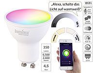 Luminea Home Control Einbaustrahler, Alexa Licht, Alexa GU10-LED