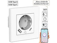 Luminea Home Control Unterputz Steckdose, WLAN Steckdose Unterputz