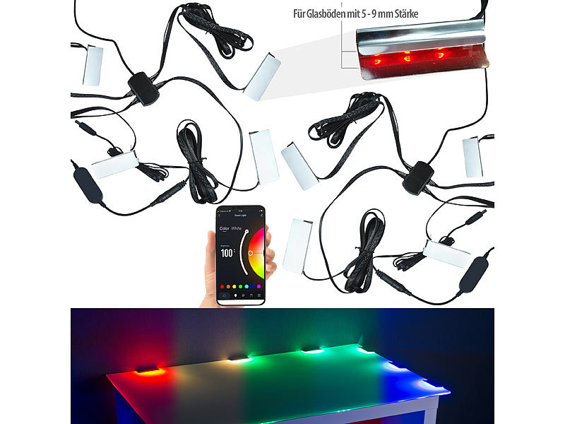 ; WLAN-LED-Steh-/Eck-Leuchten mit App, WLAN-USB-Stimmungsleuchten mit RGB + CCT-LEDs und App WLAN-LED-Steh-/Eck-Leuchten mit App, WLAN-USB-Stimmungsleuchten mit RGB + CCT-LEDs und App WLAN-LED-Steh-/Eck-Leuchten mit App, WLAN-USB-Stimmungsleuchten mit RGB + CCT-LEDs und App 