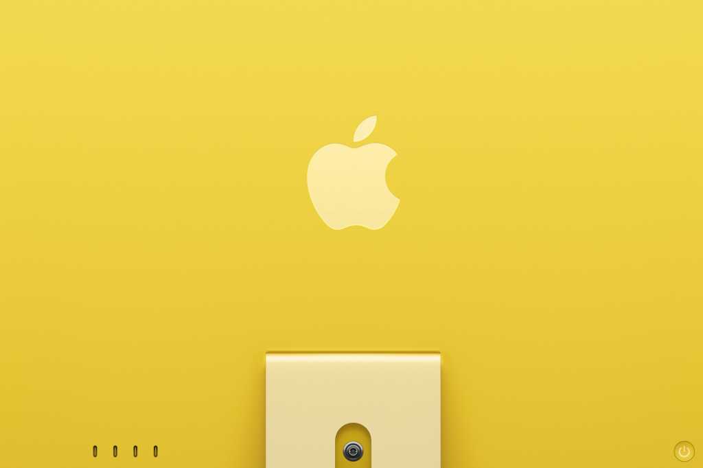 the back of an imac in yellow